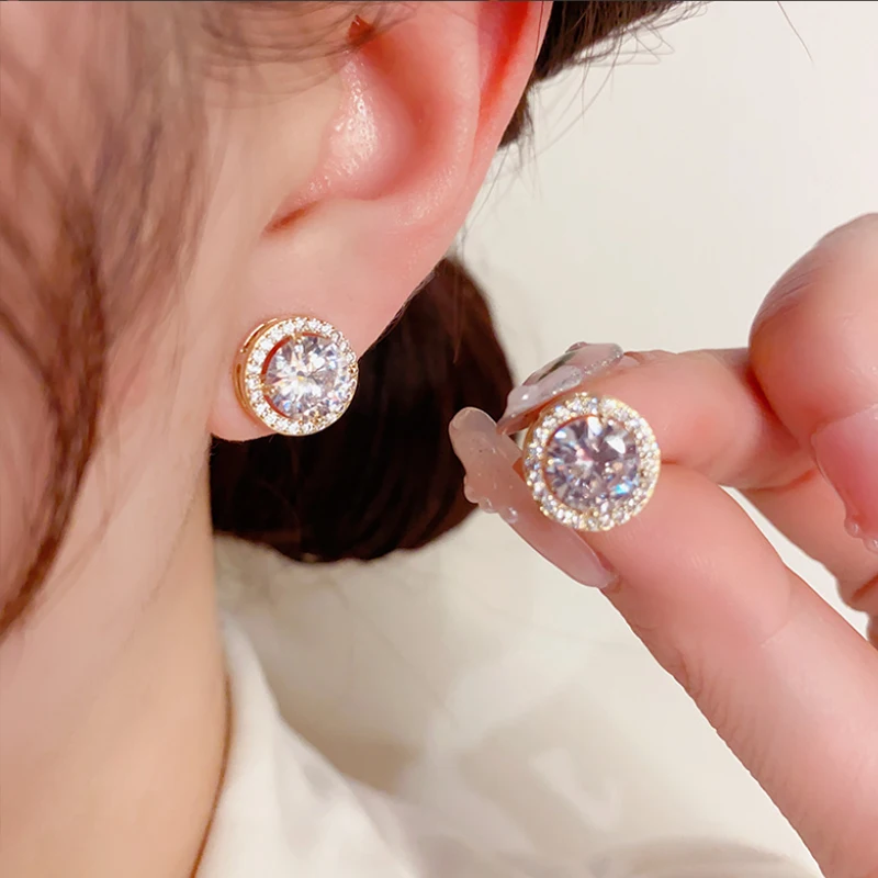 0.5ct 1.0ct 2.0ct Moissanite Earrings 925 Silver with GRA Certificate Pass Diamond Tester Fashionable Wedding Jewelry Gift