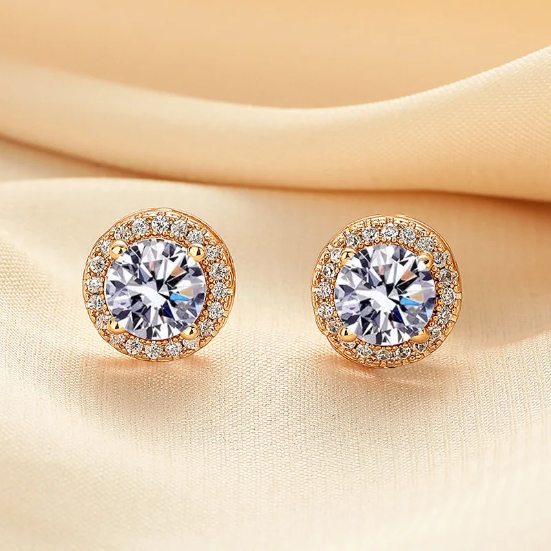 0.5ct 1.0ct 2.0ct Moissanite Earrings 925 Silver with GRA Certificate Pass Diamond Tester Fashionable Wedding Jewelry Gift