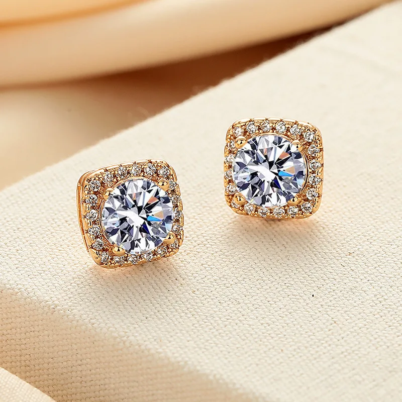0.5ct 1.0ct 2.0ct Moissanite Earrings 925 Silver with GRA Certificate Pass Diamond Tester Fashionable Wedding Jewelry Gift