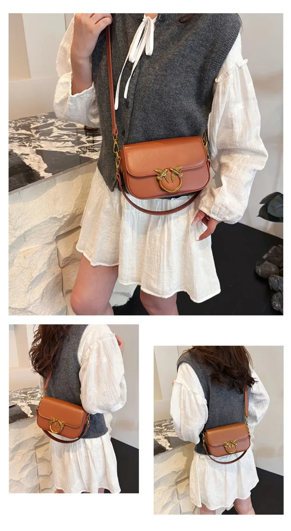 Fashion Design Women's Crossbody Shoulder Bag with Compact Small Square Design, Suitable for Daily Office and Leisure Activities