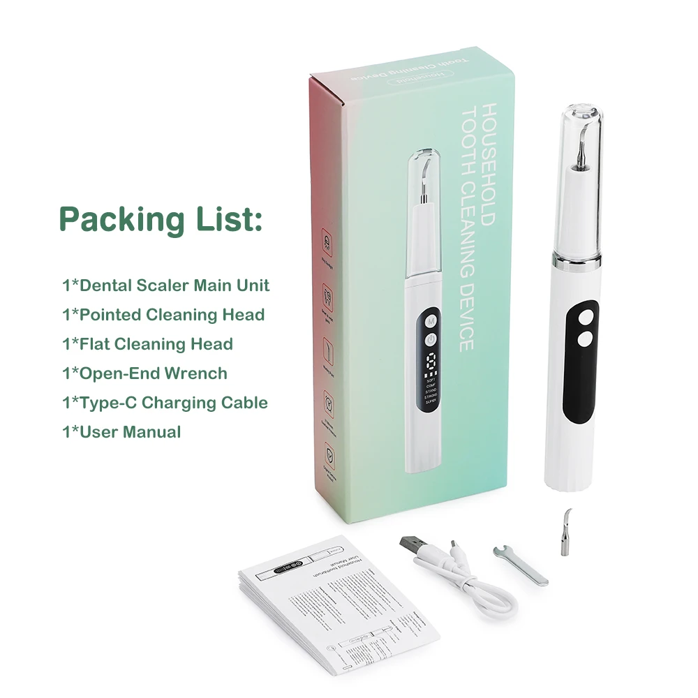 Electric Tooth Cleaner Ultrasonic Dental Scaler With 5 LED Light Plaque Calculus Tartar Remover Oral Care Teeth Cleaning Tools