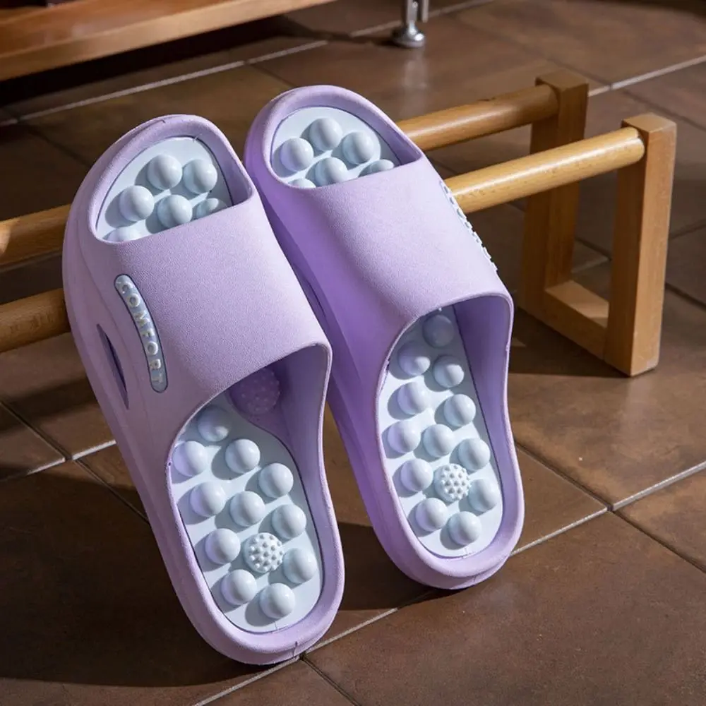 Casual Non-slip EVA Thick Sole Slippers Summer Style Foot Acupressure Massage Slippers Comfort Bathroom Slippers Summer Outdoor