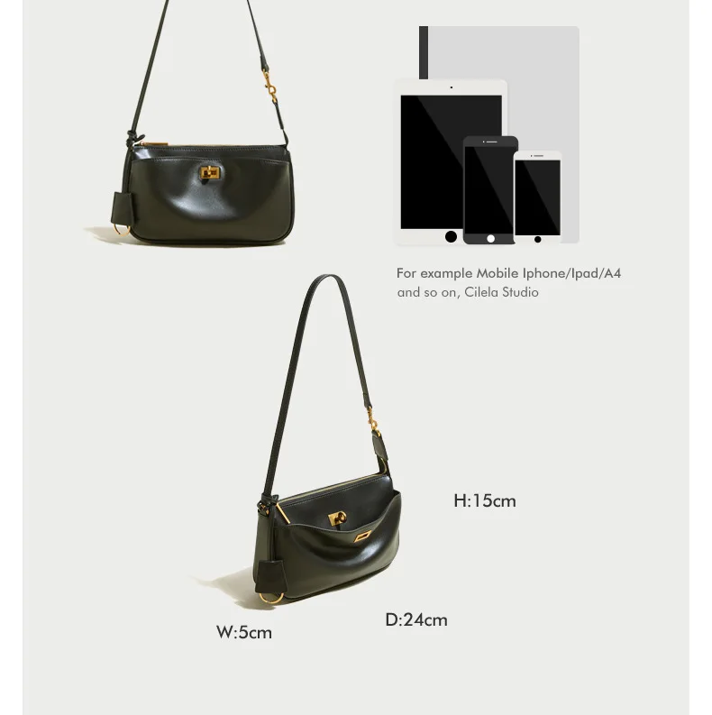 Paris Classic Tote Bag For Women Luxury Brand Split Leather Metal Buckle Underarm Bags Ladies Casual Street Style Shoulder Bag