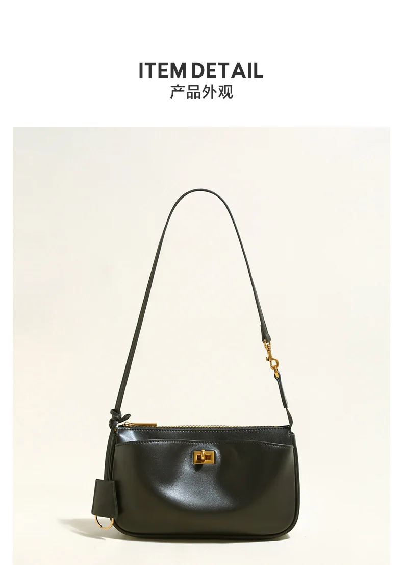 Paris Classic Tote Bag For Women Luxury Brand Split Leather Metal Buckle Underarm Bags Ladies Casual Street Style Shoulder Bag