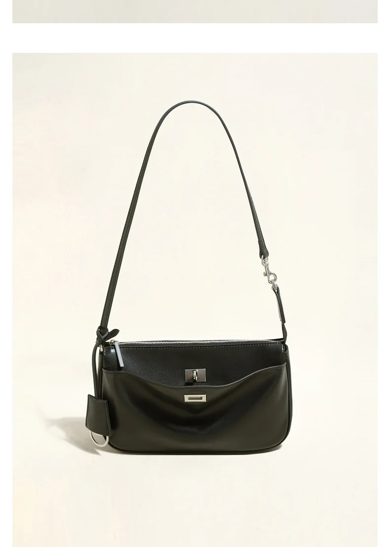 Paris Classic Tote Bag For Women Luxury Brand Split Leather Metal Buckle Underarm Bags Ladies Casual Street Style Shoulder Bag