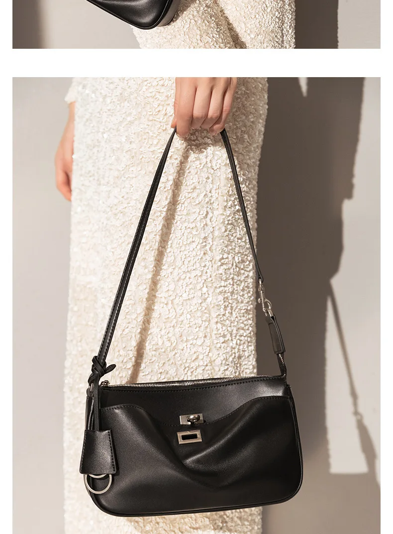 Paris Classic Tote Bag For Women Luxury Brand Split Leather Metal Buckle Underarm Bags Ladies Casual Street Style Shoulder Bag