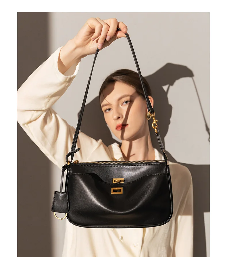 Paris Classic Tote Bag For Women Luxury Brand Split Leather Metal Buckle Underarm Bags Ladies Casual Street Style Shoulder Bag