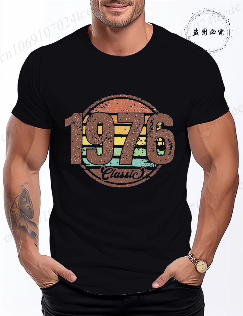 Retro 1976 Shirt Unisex Vintage 1976 Graphic T-Shirt for Women Men Casual O Neck Short Sleeve Tee 1976 Birthday Streetwear Tops