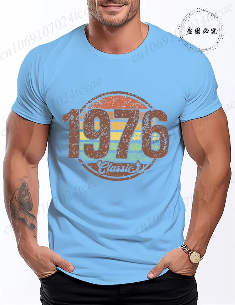 Retro 1976 Shirt Unisex Vintage 1976 Graphic T-Shirt for Women Men Casual O Neck Short Sleeve Tee 1976 Birthday Streetwear Tops