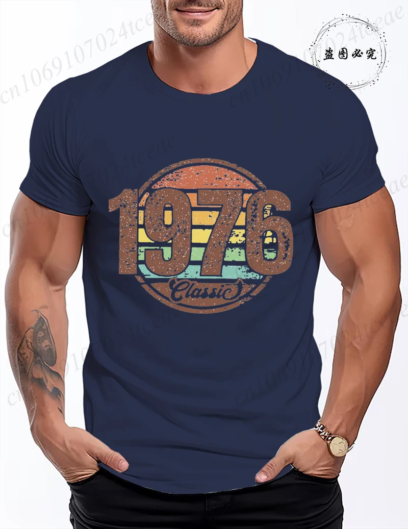 Retro 1976 Shirt Unisex Vintage 1976 Graphic T-Shirt for Women Men Casual O Neck Short Sleeve Tee 1976 Birthday Streetwear Tops