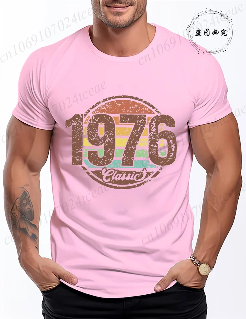 Retro 1976 Shirt Unisex Vintage 1976 Graphic T-Shirt for Women Men Casual O Neck Short Sleeve Tee 1976 Birthday Streetwear Tops