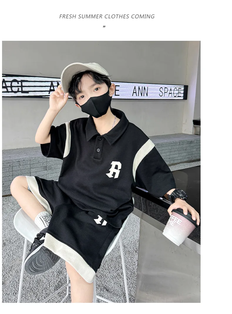 Teenagers Summer Boys Clothing Sets New Letter Fashion T-Shirt + Shorts 2Pcs Boys Suits Birthday Gift 5-14 Years Kids Clothes