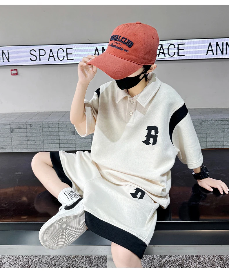 Teenagers Summer Boys Clothing Sets New Letter Fashion T-Shirt + Shorts 2Pcs Boys Suits Birthday Gift 5-14 Years Kids Clothes