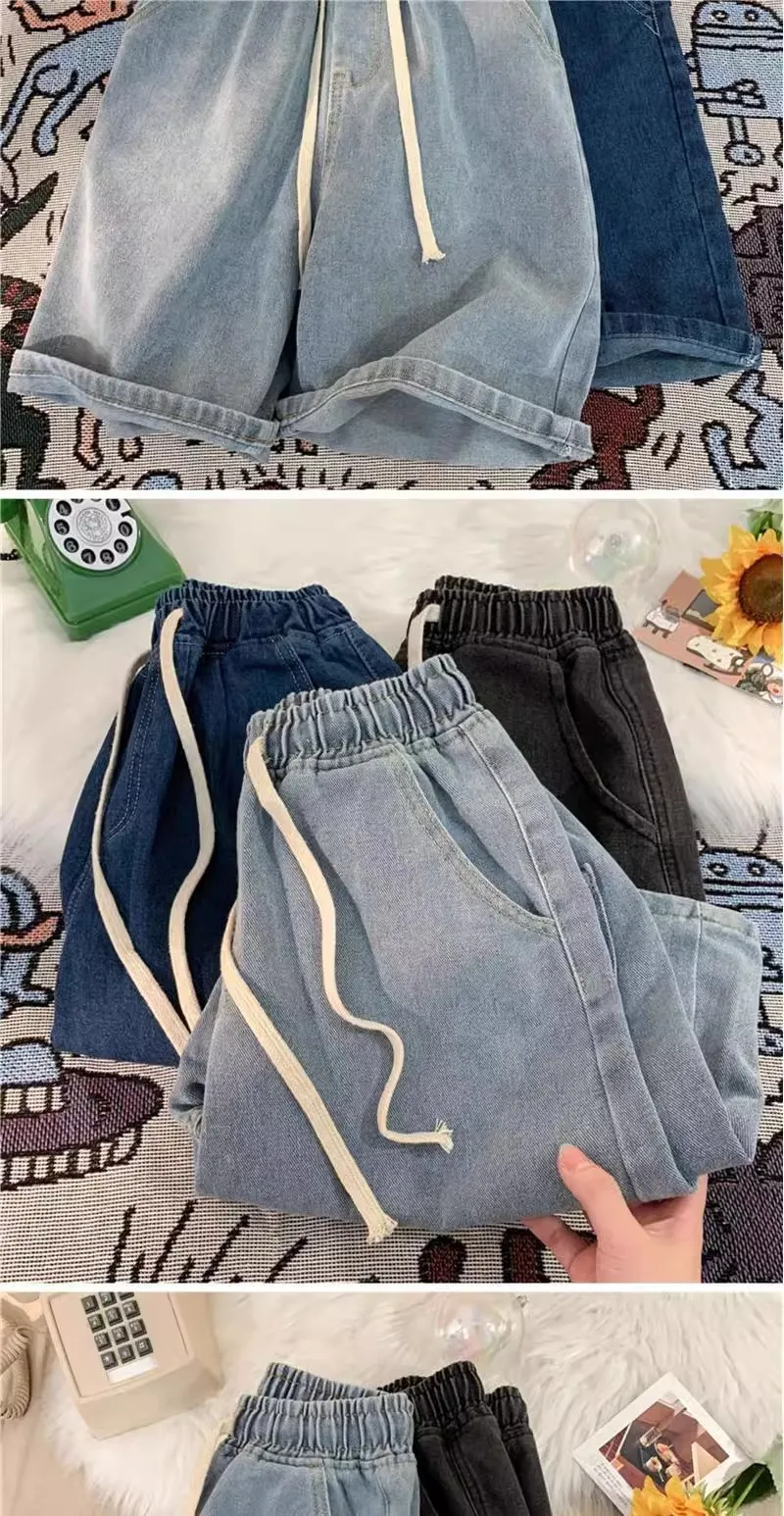2026 New Men's Denim Shorts Summer Thin Lightweight Casual Street Straight Loose Work Outdoor Fashion Urban Workwear Shorts