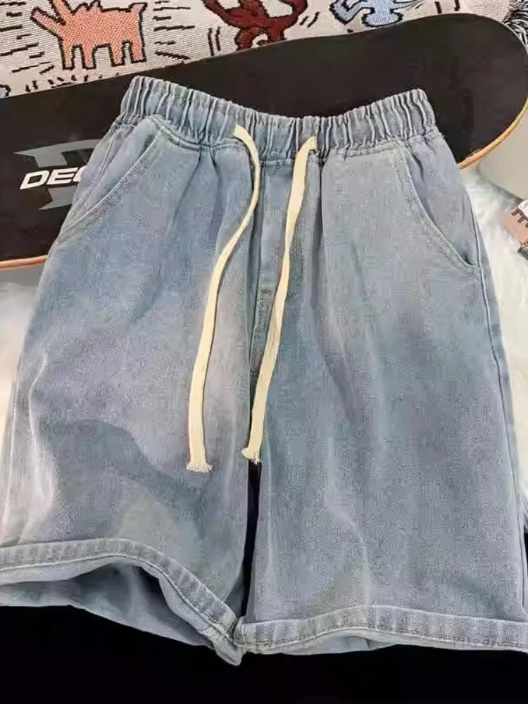 2026 New Men's Denim Shorts Summer Thin Lightweight Casual Street Straight Loose Work Outdoor Fashion Urban Workwear Shorts