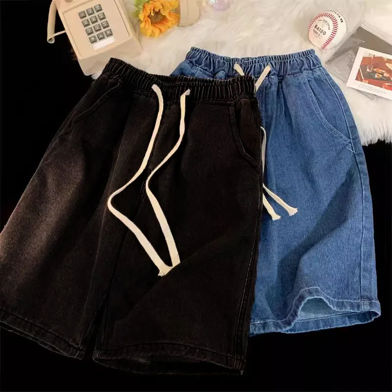 2026 New Men's Denim Shorts Summer Thin Lightweight Casual Street Straight Loose Work Outdoor Fashion Urban Workwear Shorts