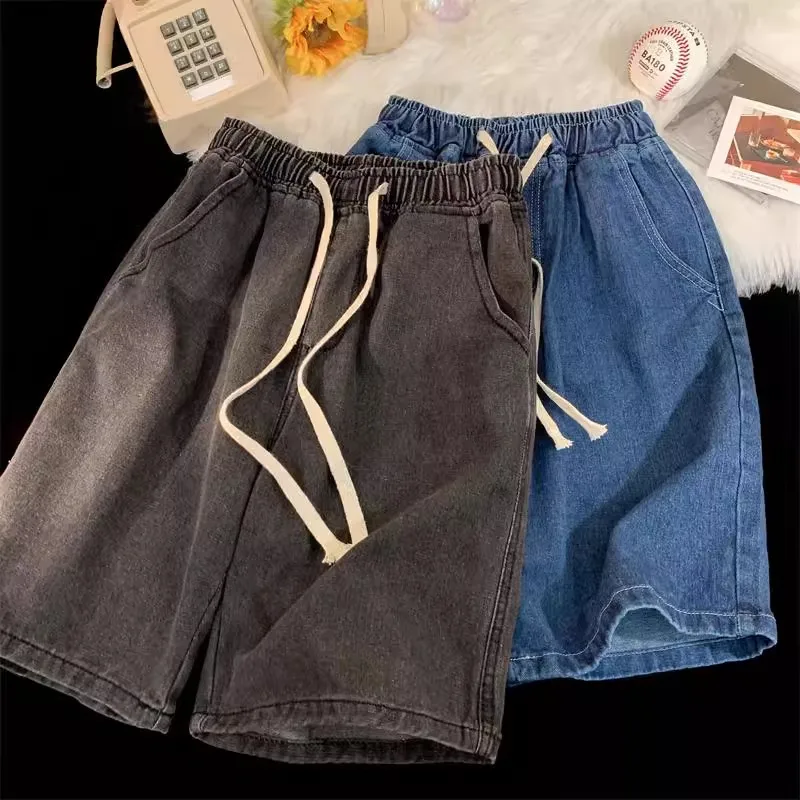 2026 New Men's Denim Shorts Summer Thin Lightweight Casual Street Straight Loose Work Outdoor Fashion Urban Workwear Shorts