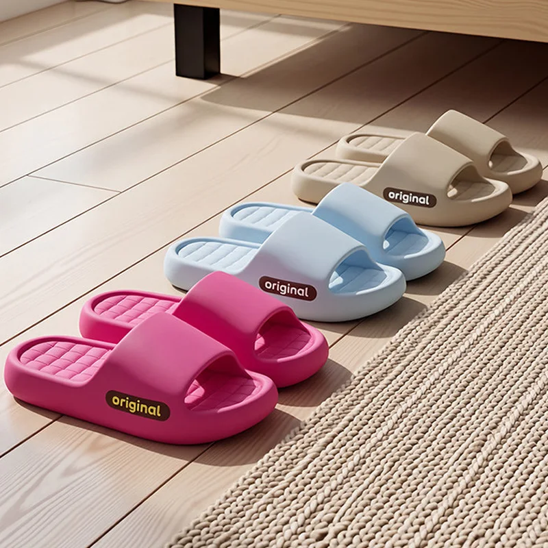 Summer Thick Platform Slippers For Women Indoor Thick Bottom Soft Home Shoes Woman Outdoor Non Slip Couple Beach Flip Flops