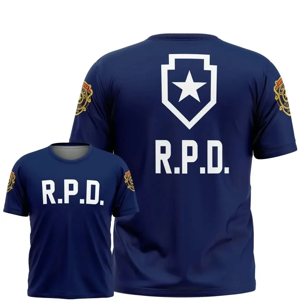 Movie Resident Evil Umbrella R.P.D. Sport U.B.C.S. Quick-dry Breathable 3D Print Men T-shirt Harajuku Parent-Child Short Sleeve