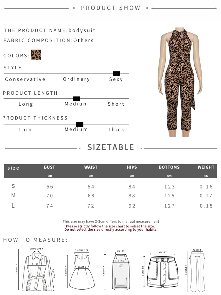 Kliou Leopard Print Playsuits Woman Bandage Halter Backless Sleeveless Skinny Peach Hip Hot Girls Street Style Classic Rompers