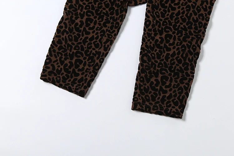 Kliou Leopard Print Playsuits Woman Bandage Halter Backless Sleeveless Skinny Peach Hip Hot Girls Street Style Classic Rompers