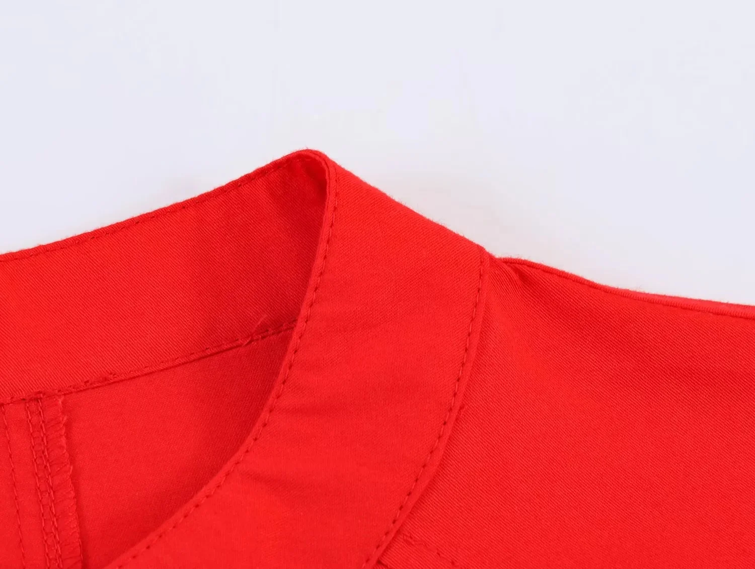 KONDALA Elegant Chic Red Midi Skirt Set Women Minimalist Trendy Puff Sleeve Shirt, Drawstring Skirt 2026 Spring Lady Leisure Set