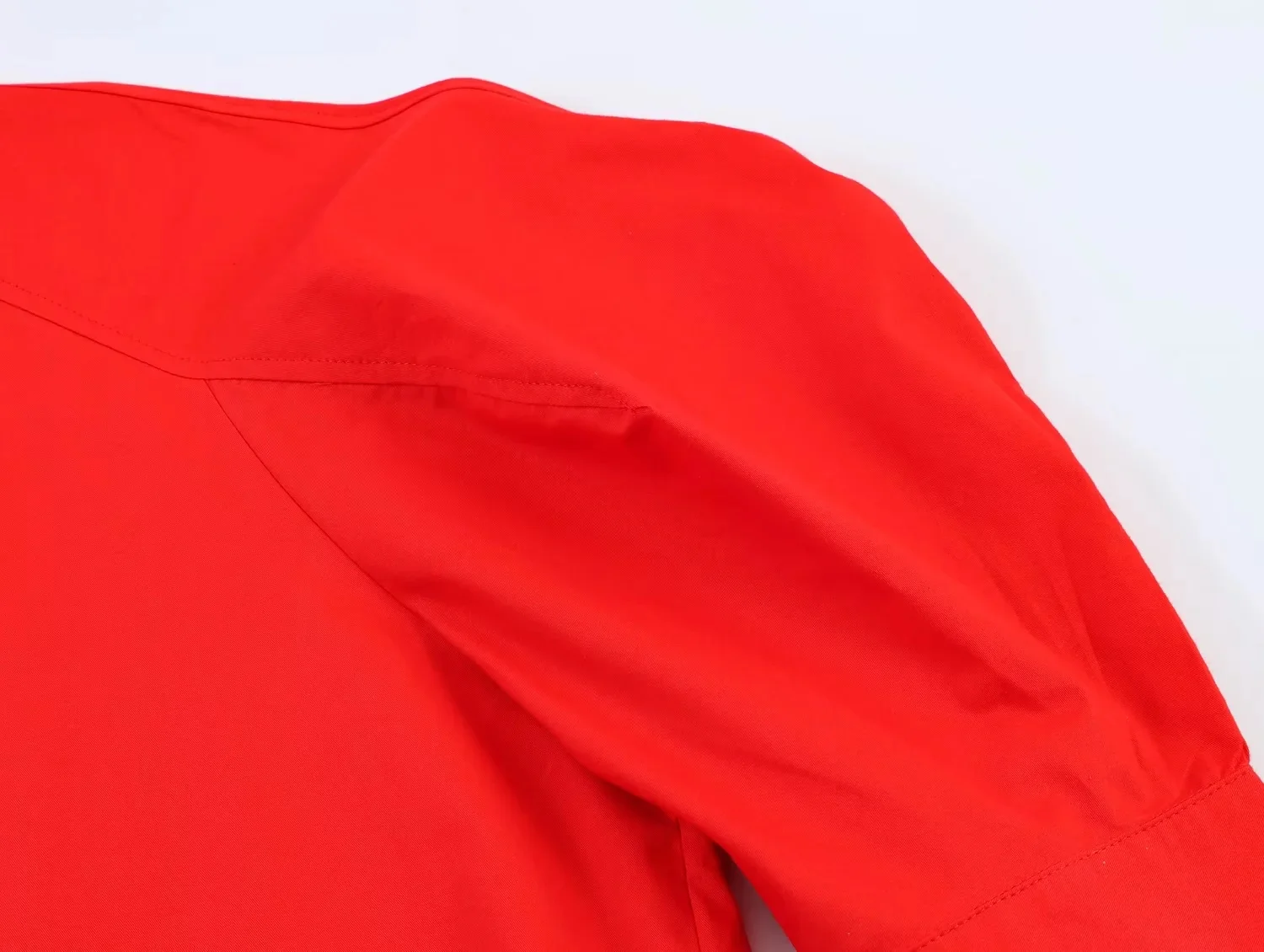 KONDALA Elegant Chic Red Midi Skirt Set Women Minimalist Trendy Puff Sleeve Shirt, Drawstring Skirt 2026 Spring Lady Leisure Set