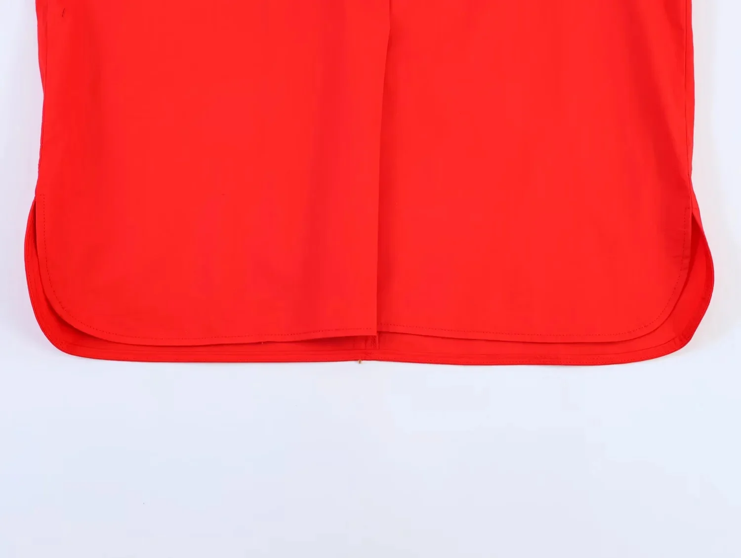KONDALA Elegant Chic Red Midi Skirt Set Women Minimalist Trendy Puff Sleeve Shirt, Drawstring Skirt 2026 Spring Lady Leisure Set