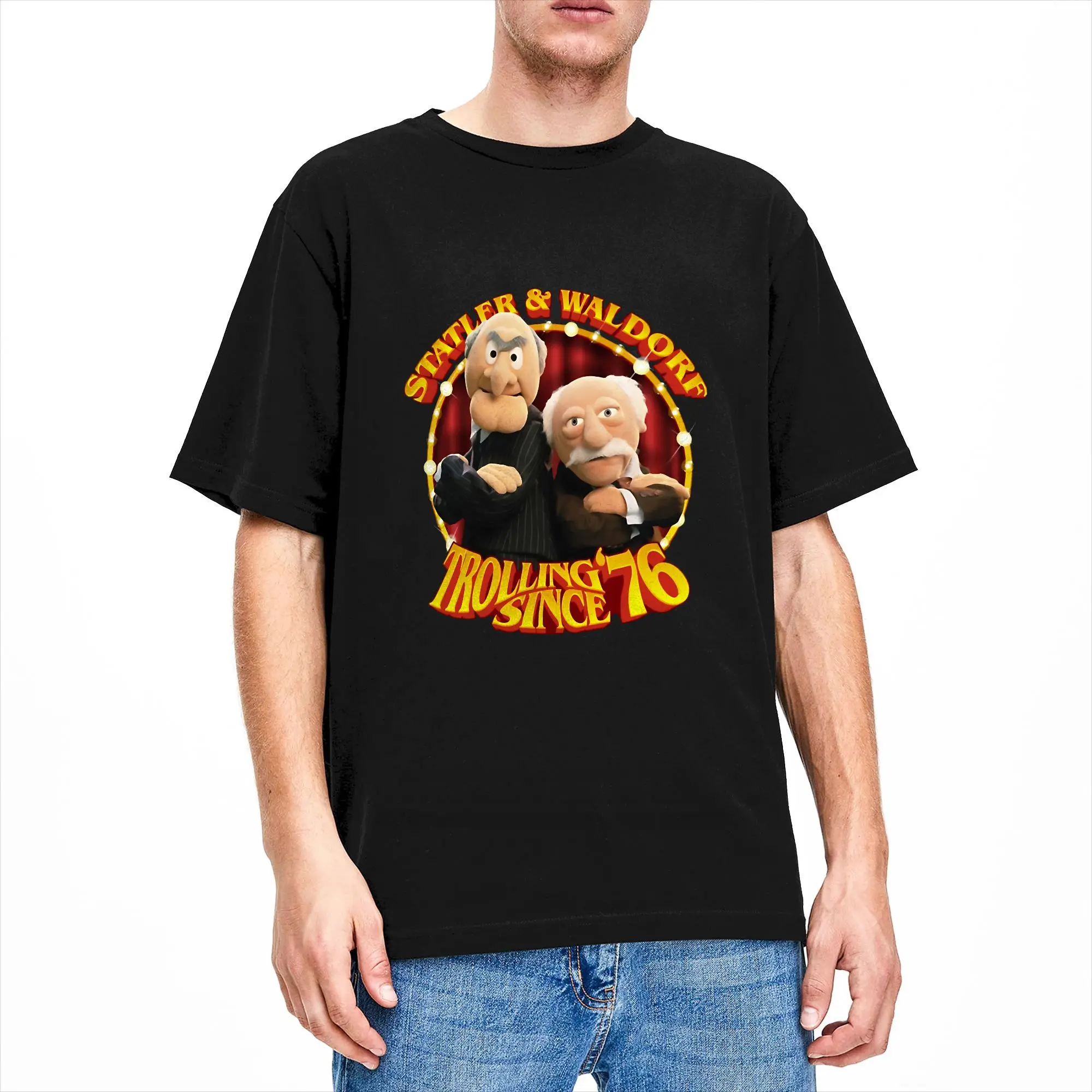 Trolling 76 Statler And Waldorf T Shirt Beach T Shirts Men 100 Cotton Breathable Plus Size Clothes Short Sleeve Vintage Tshirt