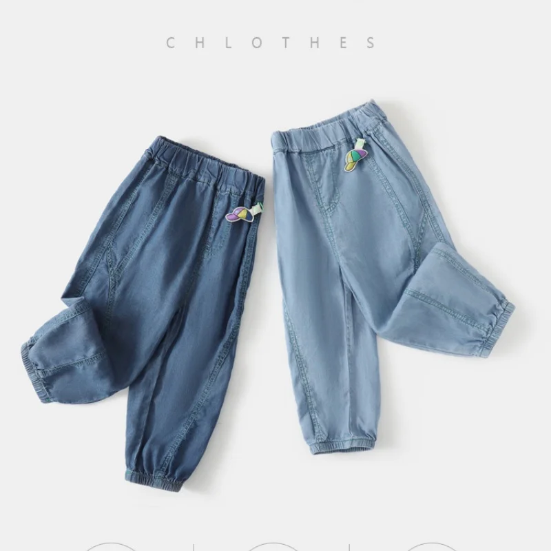 0-4Y Summer New Kids Pants Soild Anti-Mosquito Boys and Girls Long Pants Casual Breathable Children Trousers Soft Child Trousers