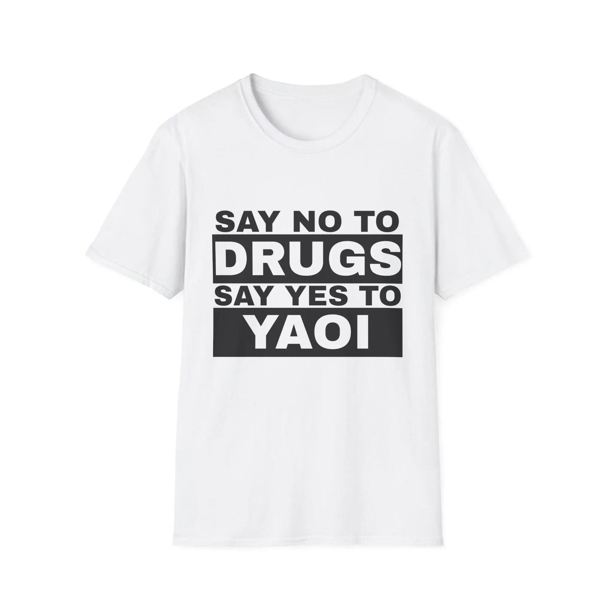 Say No To Drugs Say Yes To Yaoi Graphic Graphic Print Women TShirt Men T-shirtRound Neck Short Sleeved T-shirt Top