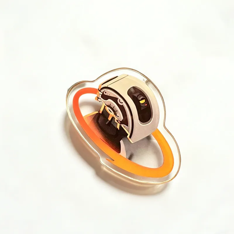 Portal Keychain – Wheatley & GLaDOS 1.5” Acrylic Pin| Cute Cartoon Game Pendant, Fan Art Merchandise for Portal Fans