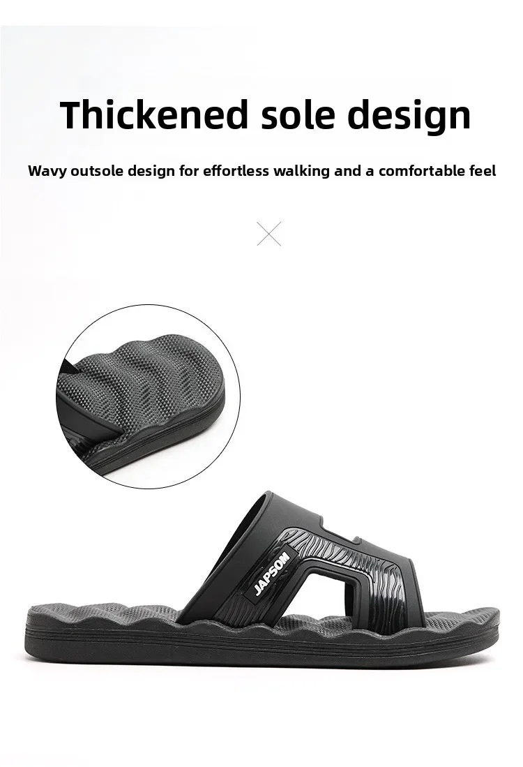 Summer Outdoor Men's Slippers, Non-slip Massage Soft Bottom Flip-flops, Large Size Sandals for Home Bathing