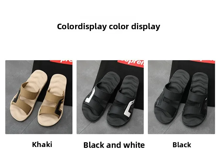 Summer Outdoor Men's Slippers, Non-slip Massage Soft Bottom Flip-flops, Large Size Sandals for Home Bathing