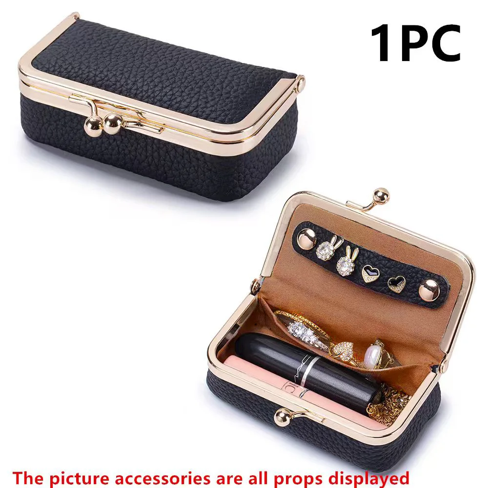 Women's Jewelry Storage Bag Small PU Leather Headphone Bag Ring Necklace Earring Accessory Box Storage Bag Mini Coin Purse