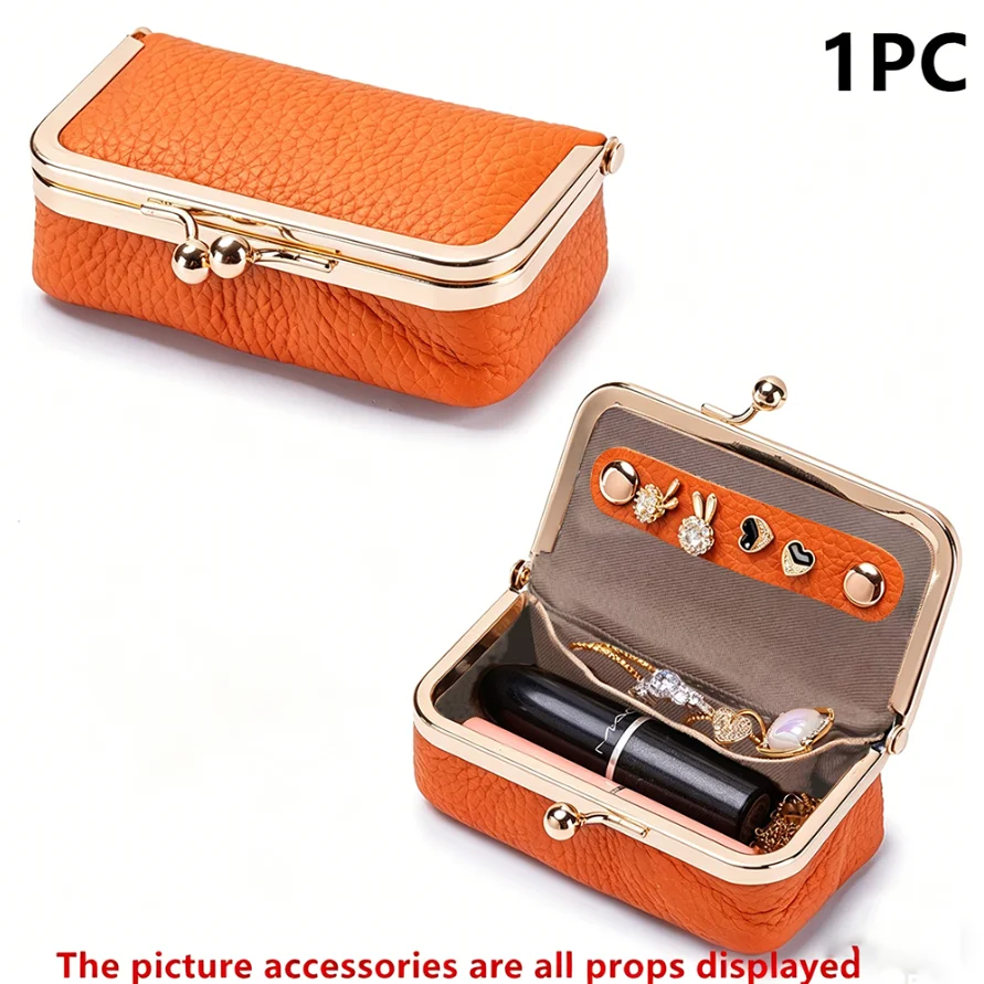 Women's Jewelry Storage Bag Small PU Leather Headphone Bag Ring Necklace Earring Accessory Box Storage Bag Mini Coin Purse