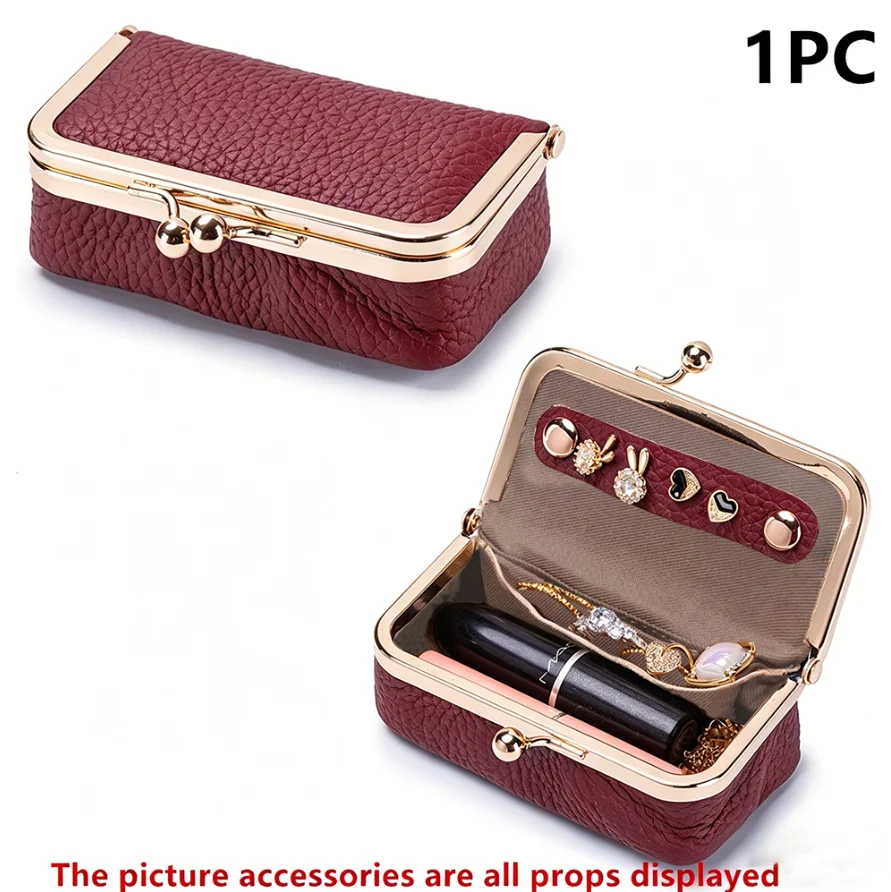 Women's Jewelry Storage Bag Small PU Leather Headphone Bag Ring Necklace Earring Accessory Box Storage Bag Mini Coin Purse