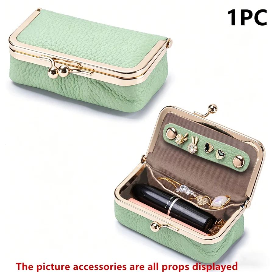 Women's Jewelry Storage Bag Small PU Leather Headphone Bag Ring Necklace Earring Accessory Box Storage Bag Mini Coin Purse