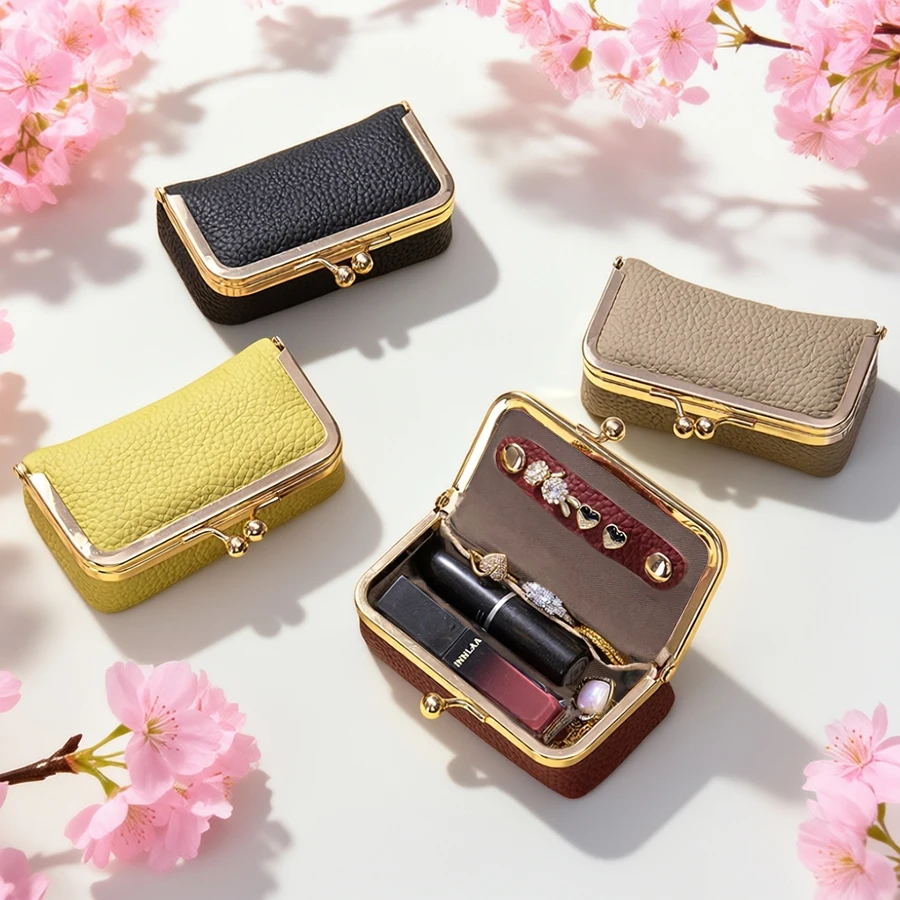 Women's Jewelry Storage Bag Small PU Leather Headphone Bag Ring Necklace Earring Accessory Box Storage Bag Mini Coin Purse