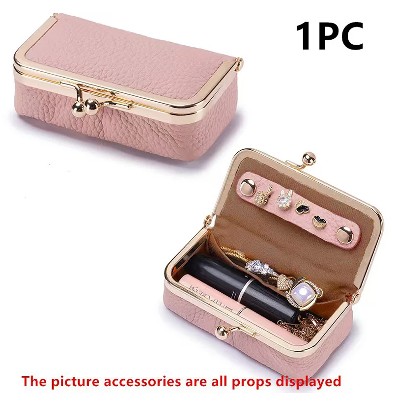Women's Jewelry Storage Bag Small PU Leather Headphone Bag Ring Necklace Earring Accessory Box Storage Bag Mini Coin Purse