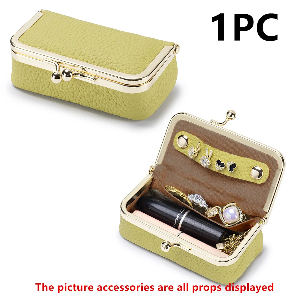 Women's Jewelry Storage Bag Small PU Leather Headphone Bag Ring Necklace Earring Accessory Box Storage Bag Mini Coin Purse