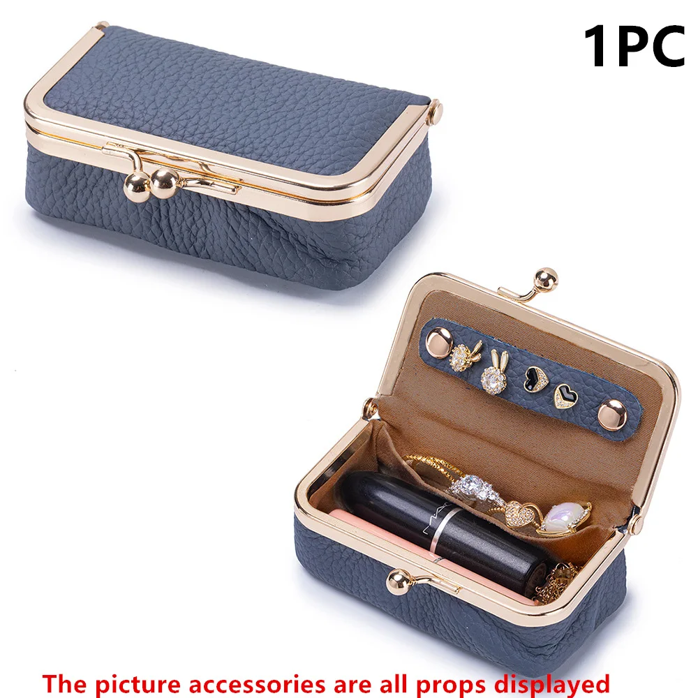 Women's Jewelry Storage Bag Small PU Leather Headphone Bag Ring Necklace Earring Accessory Box Storage Bag Mini Coin Purse