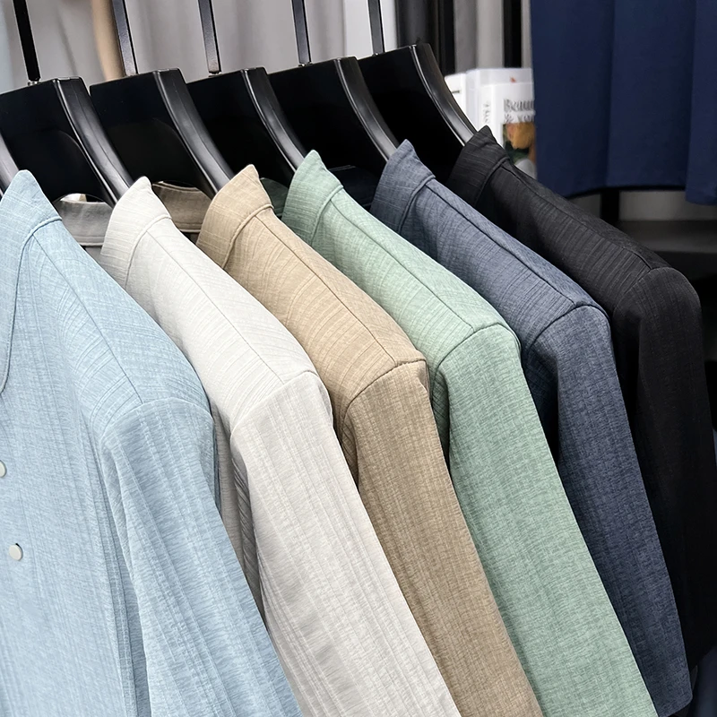 Mens Casual Mandarin Collar Tops Short Sleeve Henley Shirt With Three Buttons Textured Soft Breathable Tees For Men Daily Style
