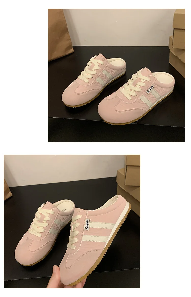 Women Fashion Slippers 2026 Summer Trend Casual Comfort Platform Flats Mules Slippers Lace-Up Non Slip Outdoor Female Slippers