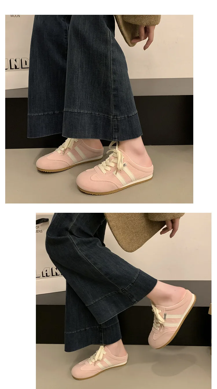 Women Fashion Slippers 2026 Summer Trend Casual Comfort Platform Flats Mules Slippers Lace-Up Non Slip Outdoor Female Slippers