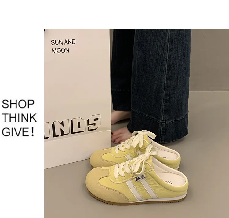 Women Fashion Slippers 2026 Summer Trend Casual Comfort Platform Flats Mules Slippers Lace-Up Non Slip Outdoor Female Slippers