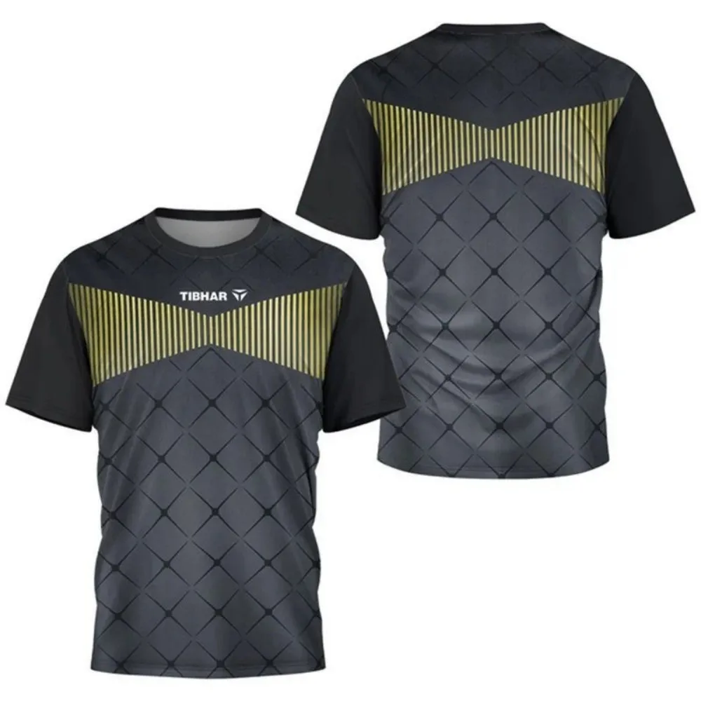 Men's Outdoor Sports Table Tennis Short Sleeved Top Lightweight Breathable Quick Drying Men's Tennis T-shirt New Fashionable