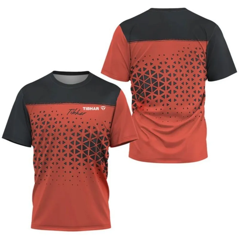 Men's Outdoor Sports Table Tennis Short Sleeved Top Lightweight Breathable Quick Drying Men's Tennis T-shirt New Fashionable