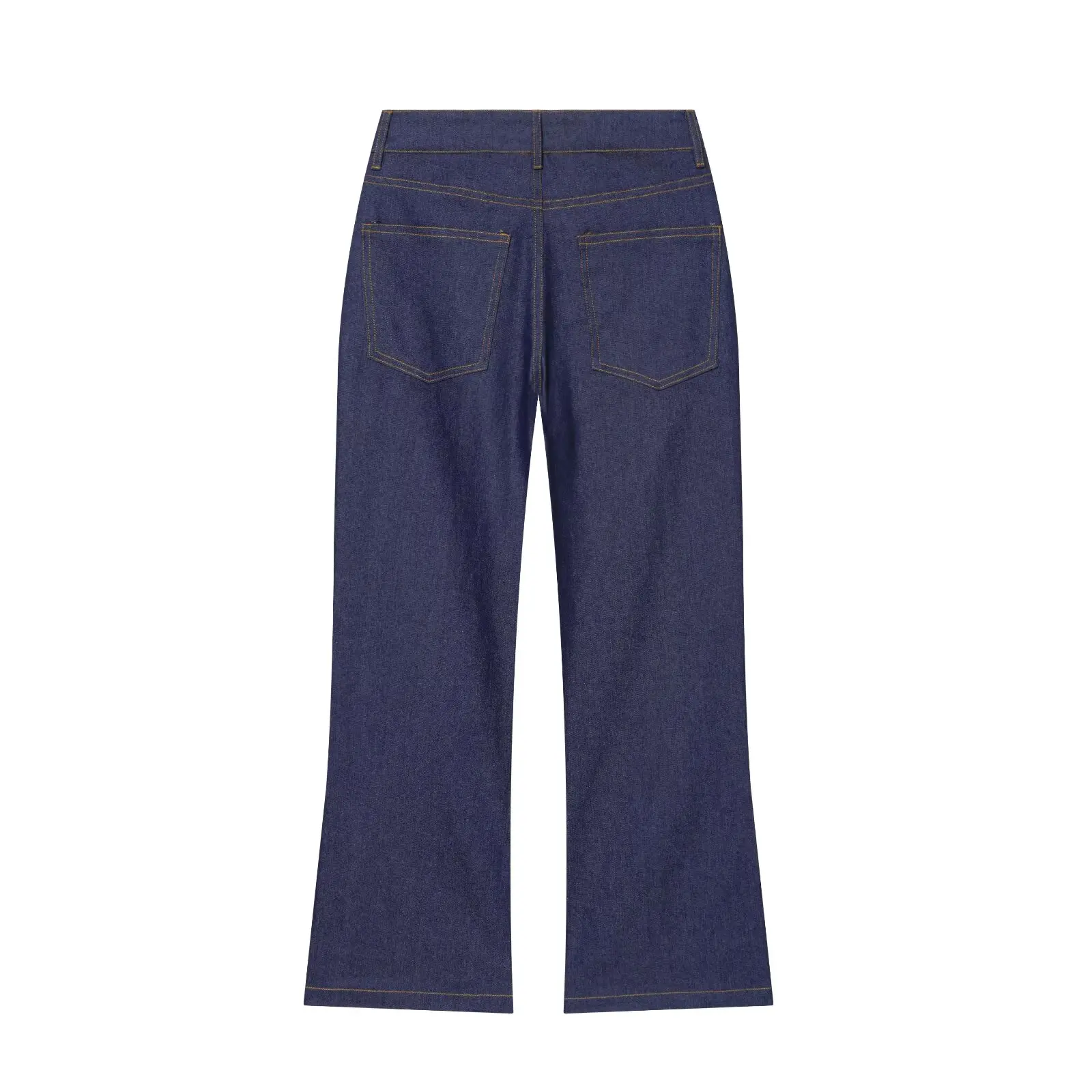 BSAY 2026 New Women's Denim Two Piece Set Puff Sleeve U-neck Blouse High Waist Wide Leg Jeans Casual Daily Wear Suit