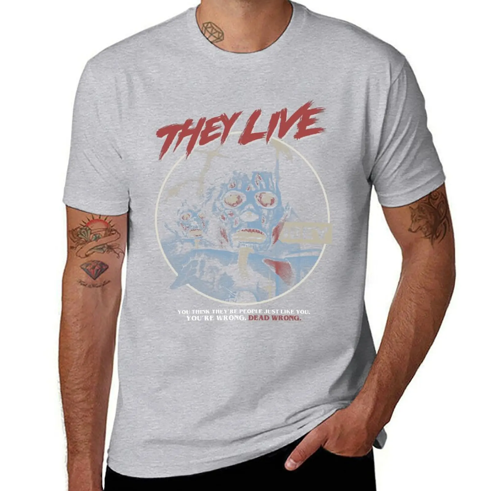 They Live John Carpenter Horror T-Shirt Sports Fans Summer Tops T Shirts for Men Crew Neck Short Sleeves Men Clothing Streetwear